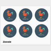 Chester de Rooster Ronde Sticker (Vel)