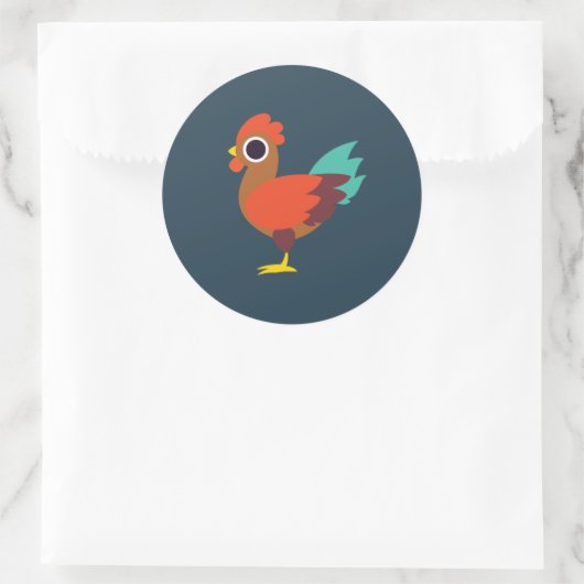 Chester de Rooster Ronde Sticker (Tas)