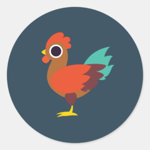 Chester de Rooster Ronde Sticker