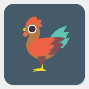 Chester de Rooster Vierkante Sticker