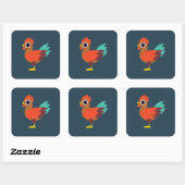 Chester de Rooster Vierkante Sticker (Vel)
