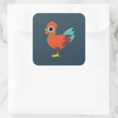 Chester de Rooster Vierkante Sticker (Tas)