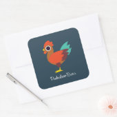 Chester de Rooster Vierkante Sticker (Envelop)