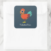 Chester de Rooster Vierkante Sticker (Tas)