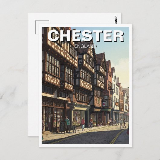 Chester Engeland Reizen Briefkaart (Voorkant / Achterkant)