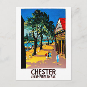 Chester, Engeland, stadsdok, spoorwegstation Briefkaart