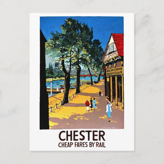 Chester, Engeland, stadsdok, spoorwegstation Briefkaart (Voorkant)