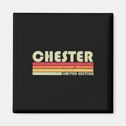 Chester Gift Naam Gepersonaliseerde Grappige Retro Magneet (Voorkant)