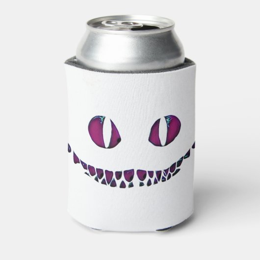 Chester kat gezicht grijns rook Alice in wonderlan Blikjeskoeler (Blikje Achterkant)