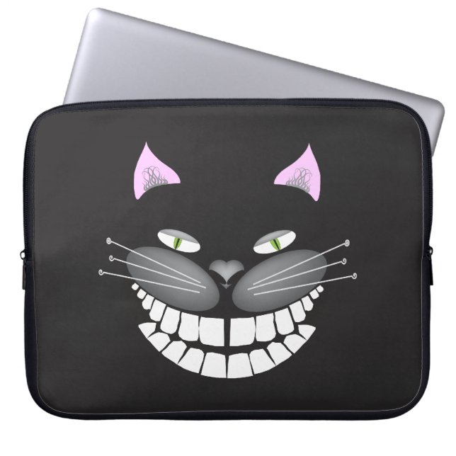 "Chester the Cat" glimlachend schattig kat Laptop Sleeve (Voorkant)