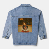 Chester the chimp clown denim jacket (Achterkant)