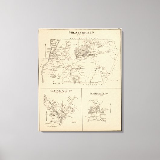 Chesterfield, Cheshire Co Canvas Afdruk (Voorkant)