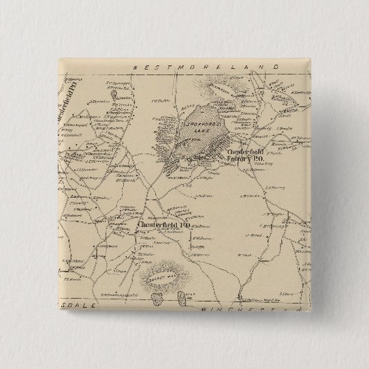 Chesterfield, Cheshire Co Vierkante Button 5,1 Cm (Voorkant)