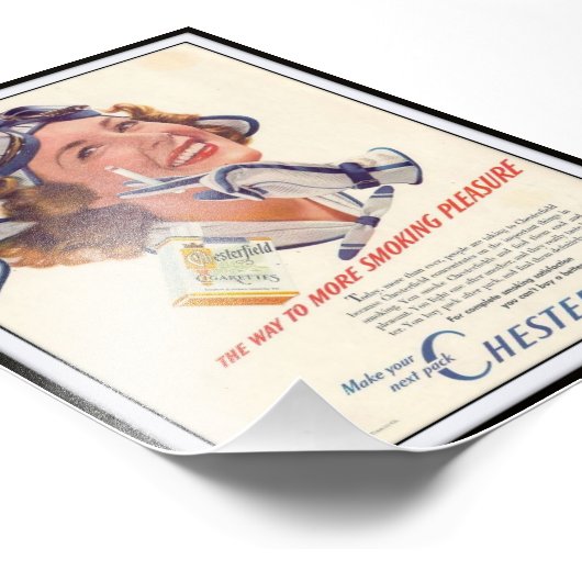  Chesterfield Cigarette Adverteren 1940 Foto Afdruk (Hoek)