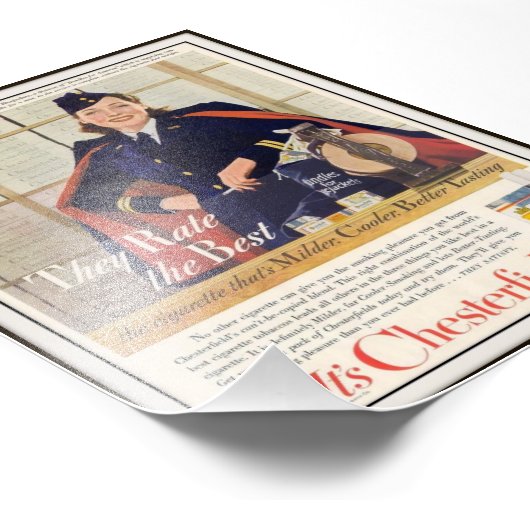  Chesterfield Cigarette Adverteren 1942 Foto Afdruk (Hoek)