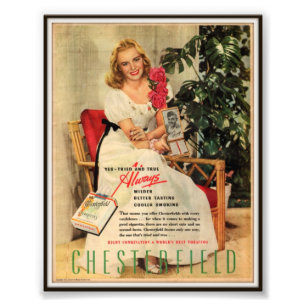 Chesterfield Cigarette Adverteren 1945 Foto Afdruk
