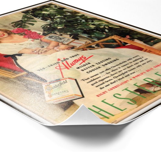  Chesterfield Cigarette Adverteren 1945 Foto Afdruk (Hoek)