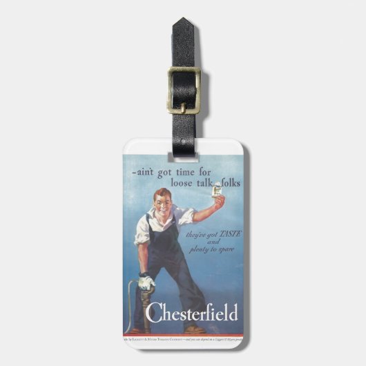  Chesterfield sigaretten advertentie Bagagelabel (Voorkant verticaal)