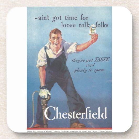  Chesterfield sigaretten advertentie Bier Onderzetter (Voorkant)