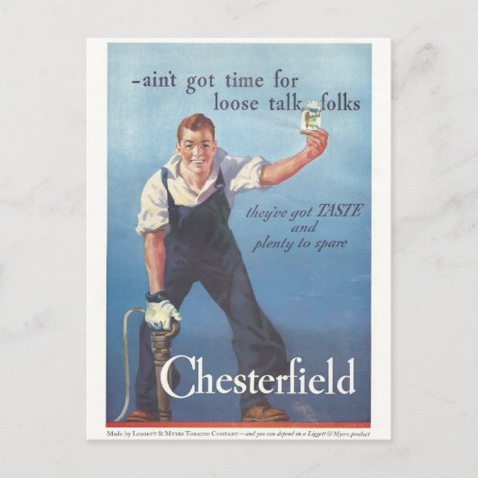  Chesterfield sigaretten advertentie Briefkaart (Voorkant)