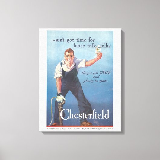  Chesterfield sigaretten advertentie Canvas Afdruk (Voorkant)