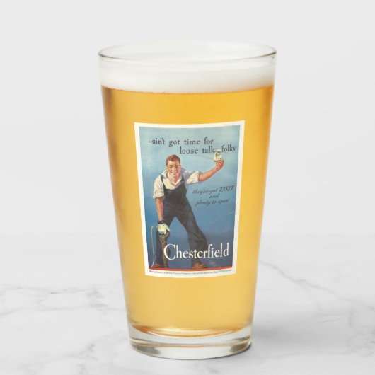  Chesterfield sigaretten advertentie Glas (Voorkant gevuld)