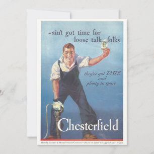 Chesterfield sigaretten advertentie Kaart