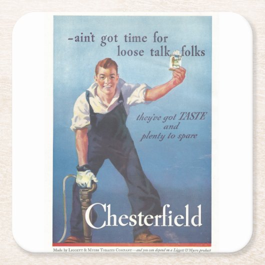 Chesterfield sigaretten advertentie Kartonnen Onderzetters (Voorkant)