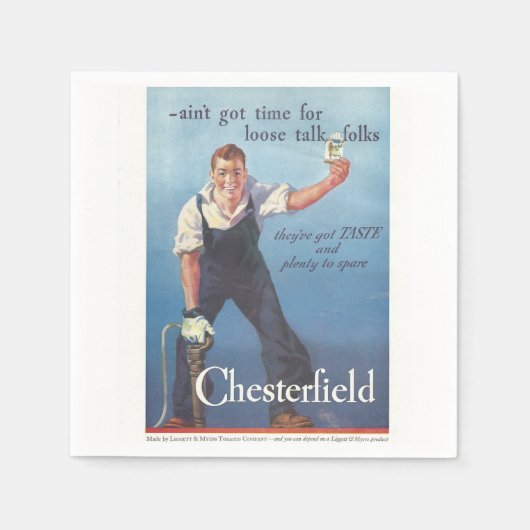  Chesterfield sigaretten advertentie Servet (Voorkant)