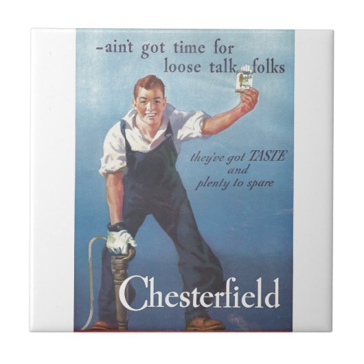 Chesterfield sigaretten advertentie Tegeltje (Voorkant)