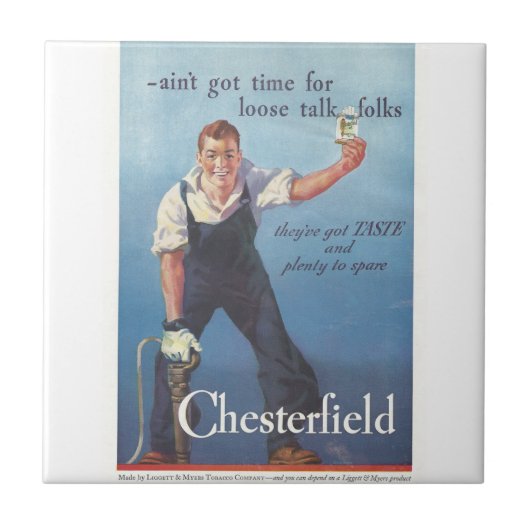  Chesterfield sigaretten advertentie Tegeltje (Voorkant)