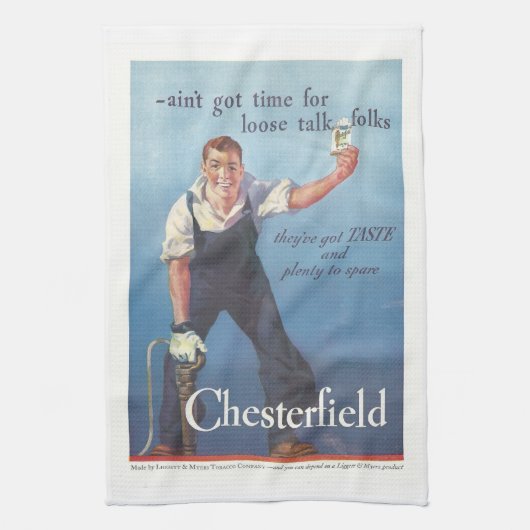  Chesterfield sigaretten advertentie Theedoek (Verticaal)