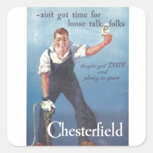 Chesterfield sigaretten advertentie Vierkante Sticker