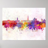 Chesterfield skyline in watercolor background poster (Voorkant)