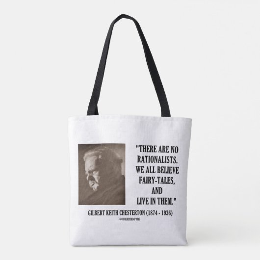 Chesterton No Rationists geloven allemaal in feill Tote Bag (Achterkant)