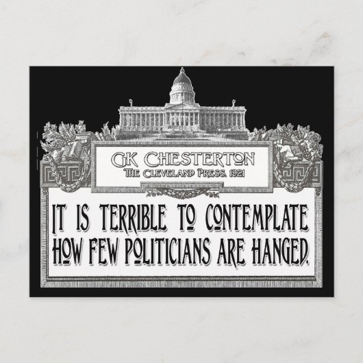 Chesterton over politiek lijdend briefkaart (Voorkant)