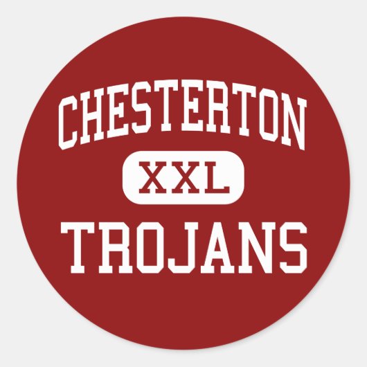 Chesterton - Trojanen - High - Chesterton Indiana Ronde Sticker (Voorkant)