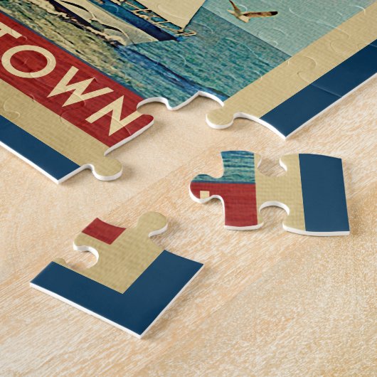 Chestertown Jigzaag Puzzle Sailboot Retro Maryland Legpuzzel (Zijkant)