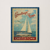 Chestertown Jigzaag Puzzle Sailboot Retro Maryland Legpuzzel (Verticaal)