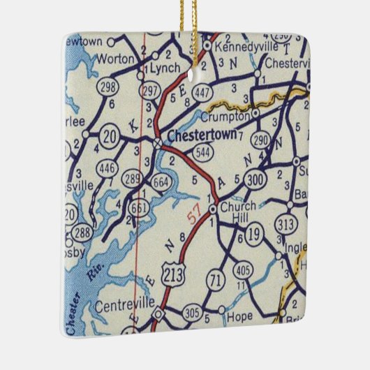 Chestertown MD  Map Keramisch Ornament (Rechts)