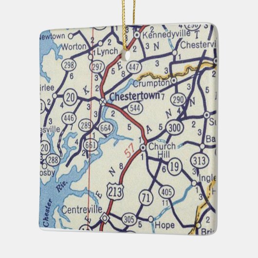 Chestertown MD  Map Keramisch Ornament (Links)