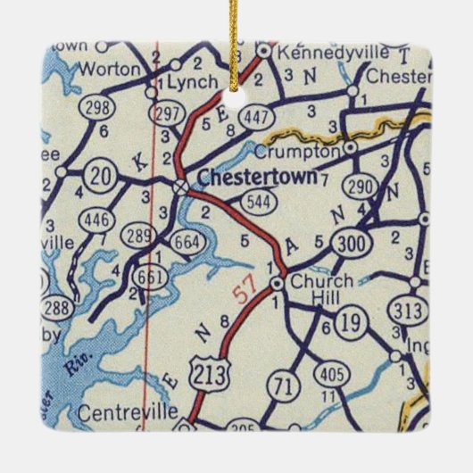 Chestertown MD  Map Keramisch Ornament (Achterkant)