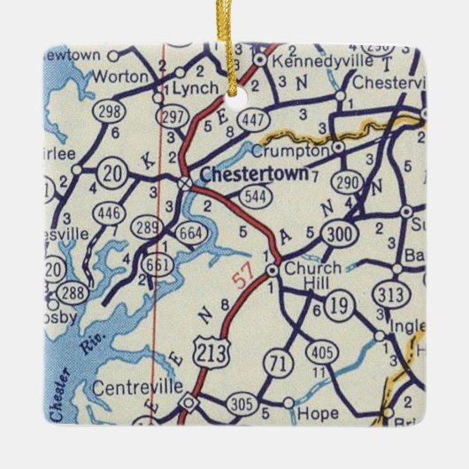 Chestertown MD  Map Keramisch Ornament (Voorkant)