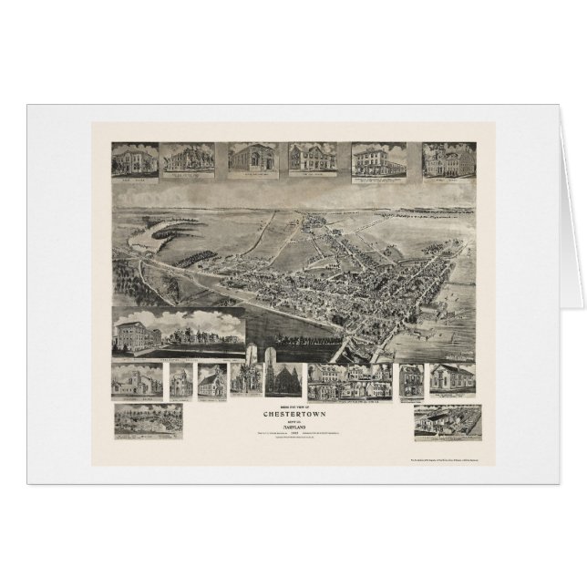 Chestertown, MD Panoramic Map - 1907 (Voorkant Horizontaal)