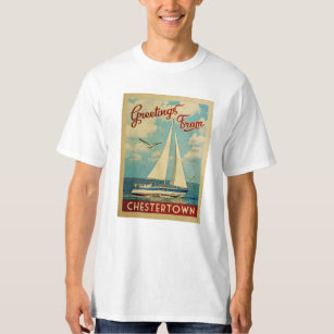 Chestertown Sailboot Vintage Travel Maryland T-shirt