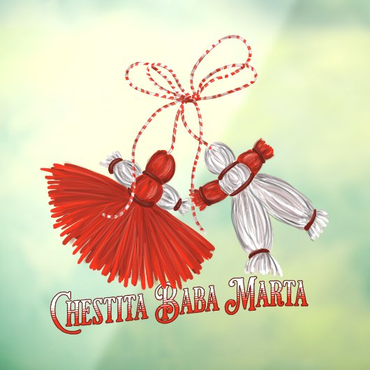 Chestita Baba Marta Martenitsas Raamsticker (Vel 3)