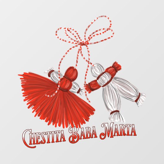 Chestita Baba Marta Martenitsas Raamsticker (Vel)