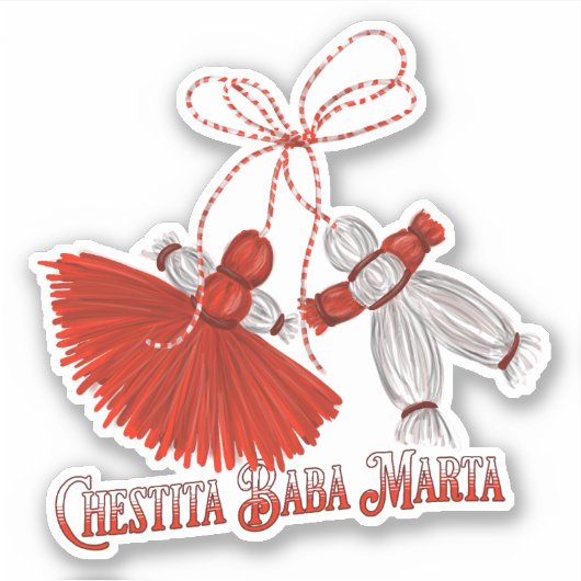 Chestita Baba Marta Martenitsas Sticker (Voorkant)