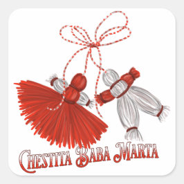 Chestita Baba Marta Martenitsas Vierkante Sticker