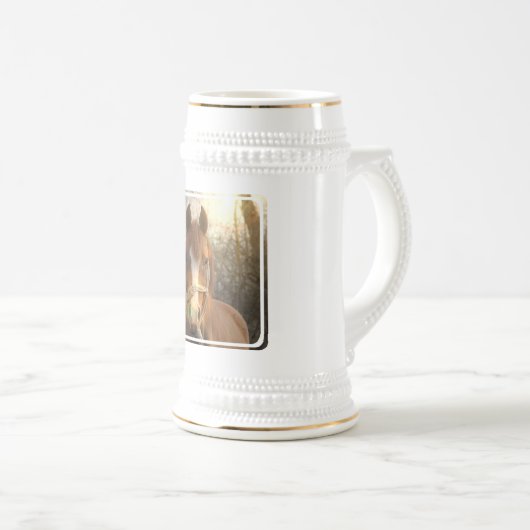 Chestnut Arab Horse Beer Stein Bierpul (Voorkant rechts)